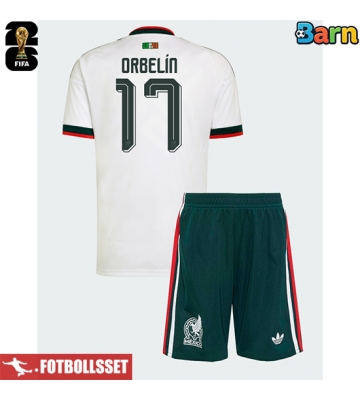 Mexiko Orbelin Pineda #17 Bortatröja Barn VM 2026 Kortärmad (+ Korta byxor)